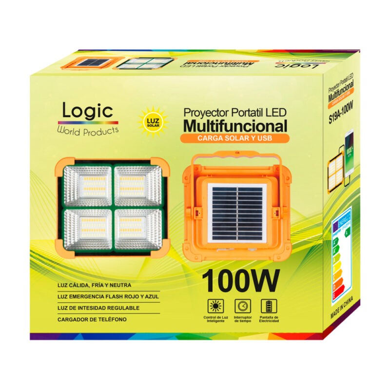 Proyector Led 100W Logic solar portatil