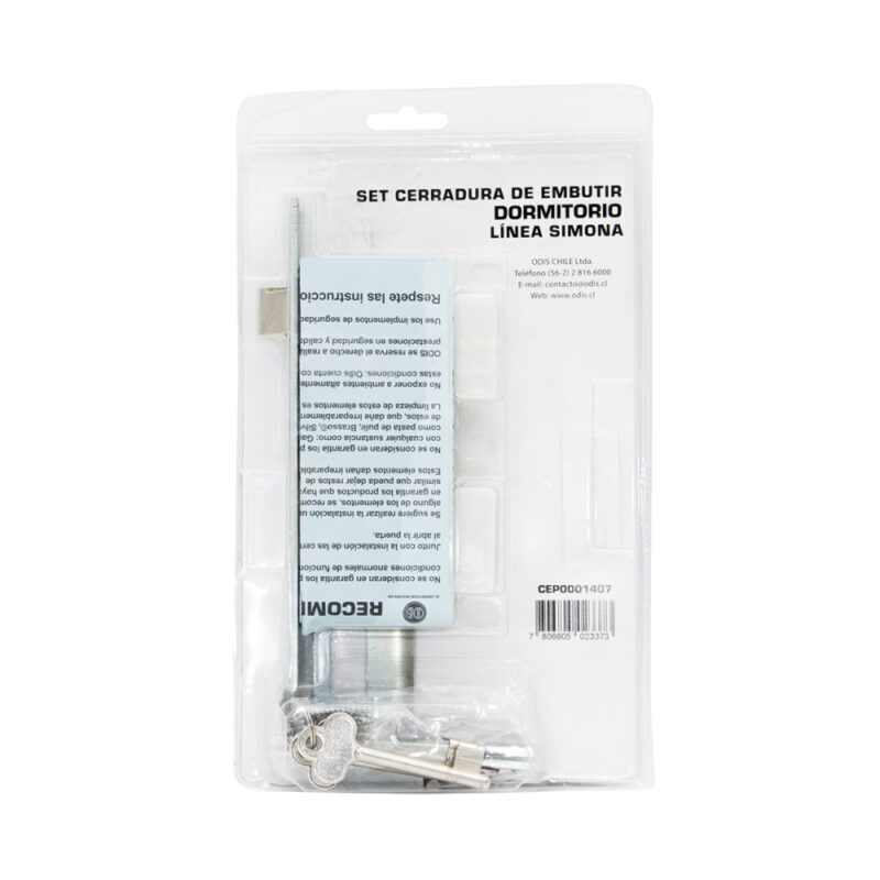 Cerradura Embutir Odis Simona 7040 Set Dormitorio Negra