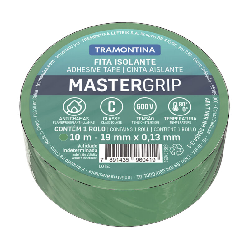 Cinta Aislante Tramontina 10m 0,13mm Verde