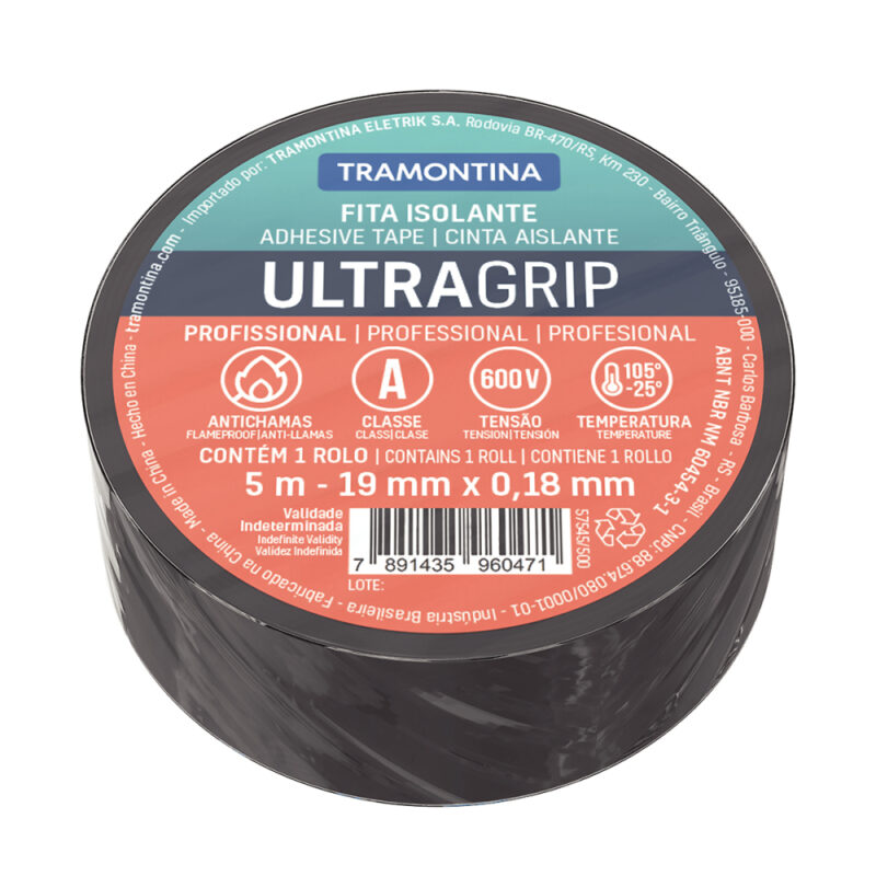 Cinta Aislante Tramontina 5m 0,18mm Negro