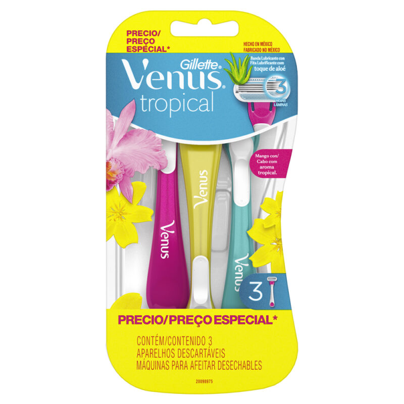 Maquina afeitar Venus tropical 3ud
