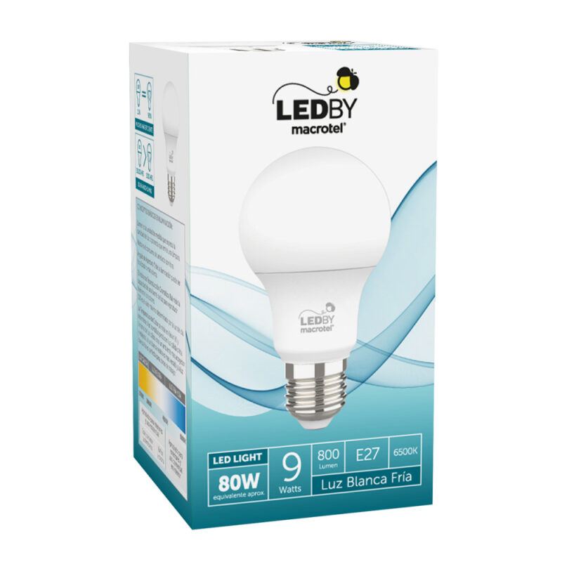 Ampolleta Led A60 E27 9W Led By
