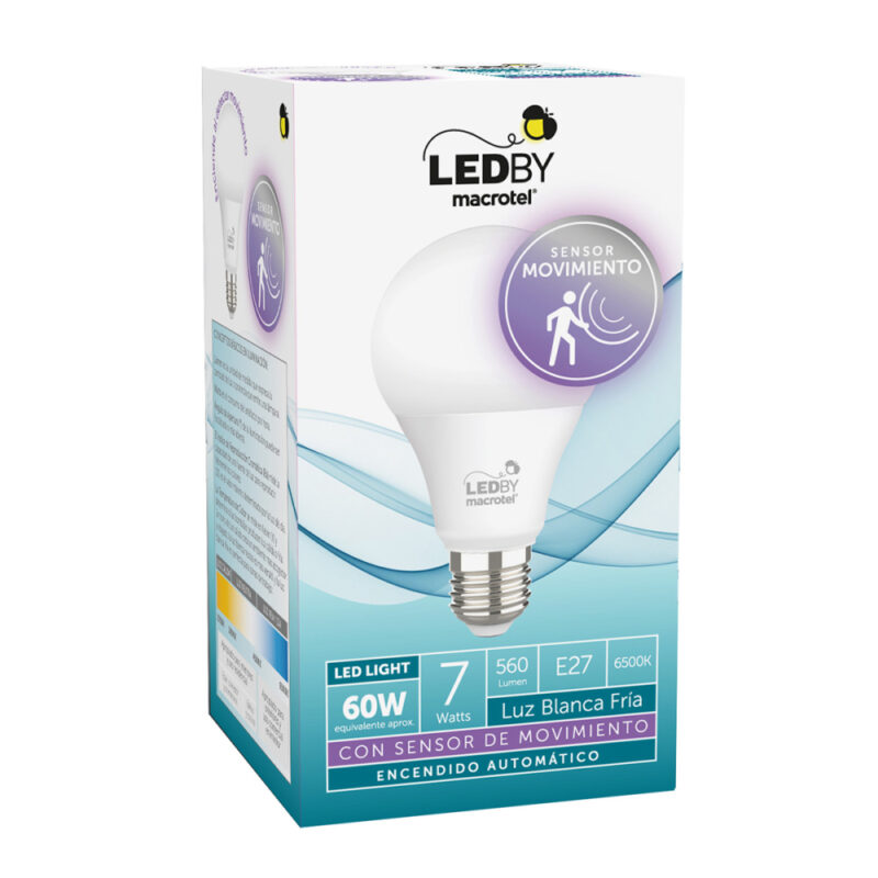 Ampolleta Led A60 c/sensor de moviemto 7W Led By