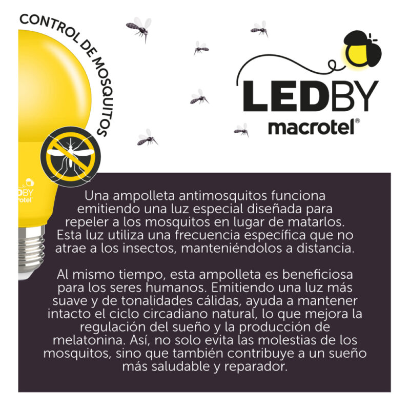 Ampolleta Led A60 Anti mosquitos 7W Led By