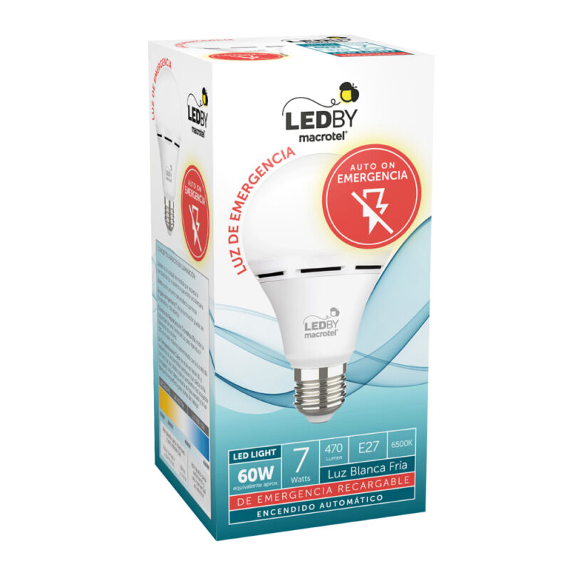 Ampolleta Led A60 emergencia 7W Led By