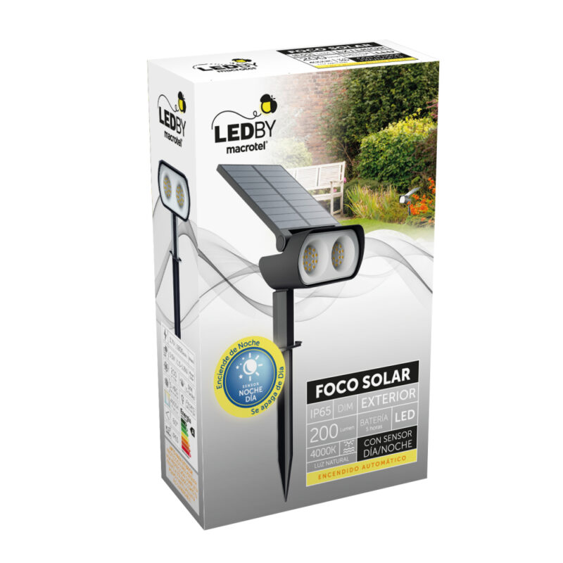 Foco led solar c/sensor dia/noche Led By