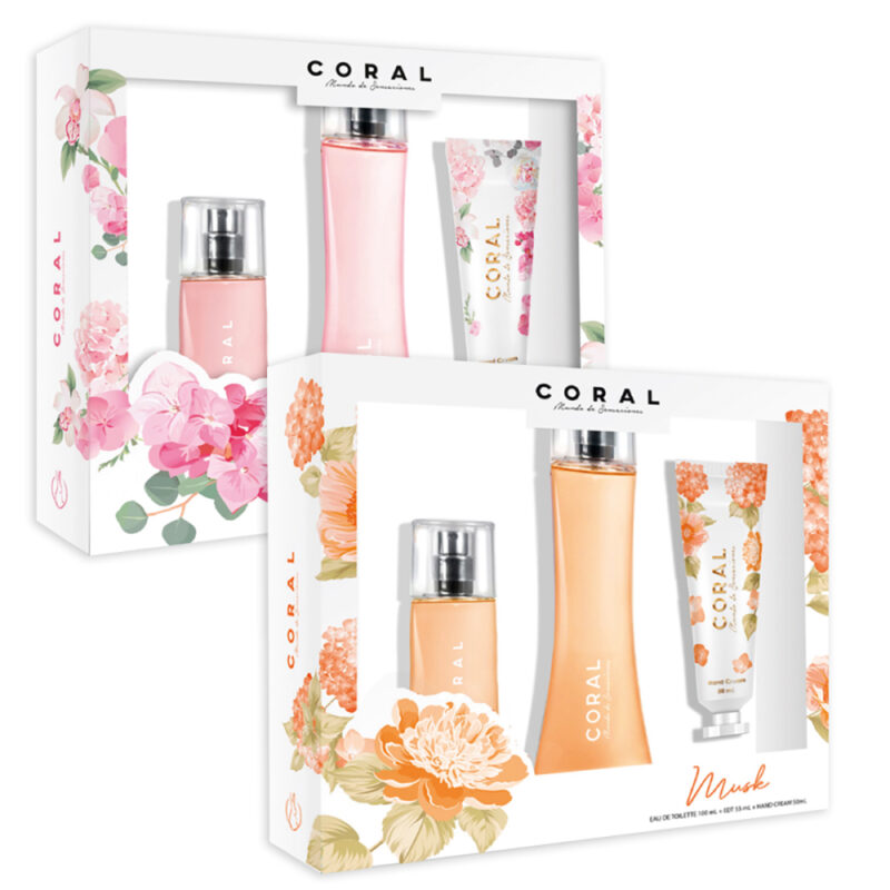 Estuche Coral 100ml+ 55ml+ crema de mano 50ml