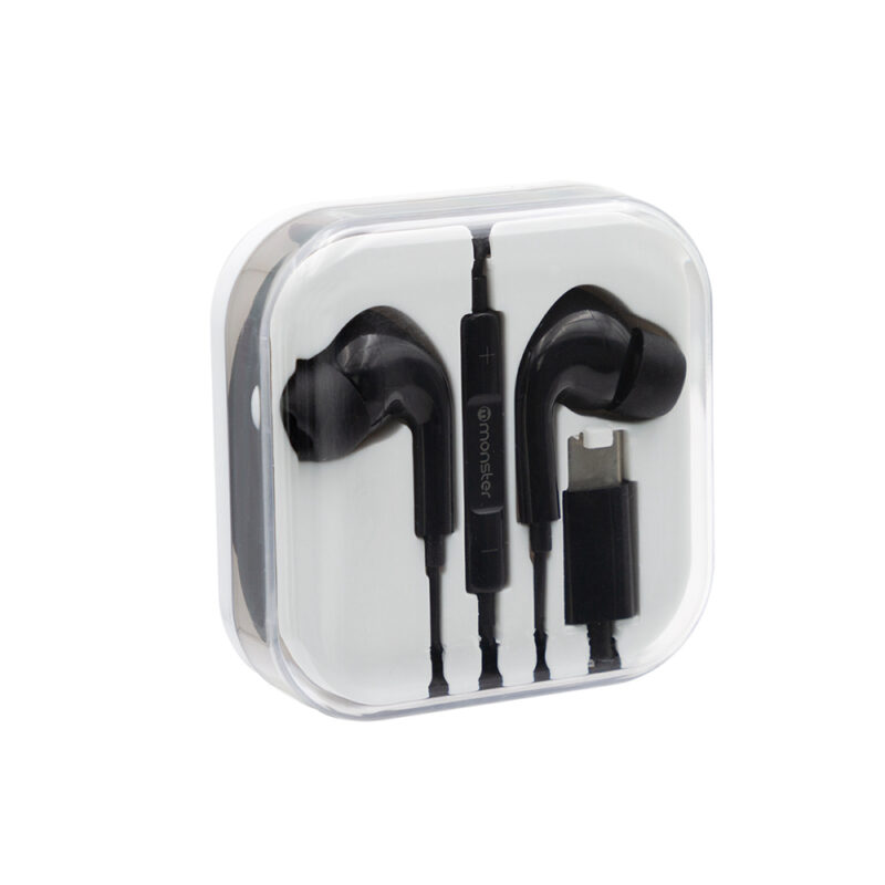 Audifonos Monster alambrico manos libres tipo C negro
