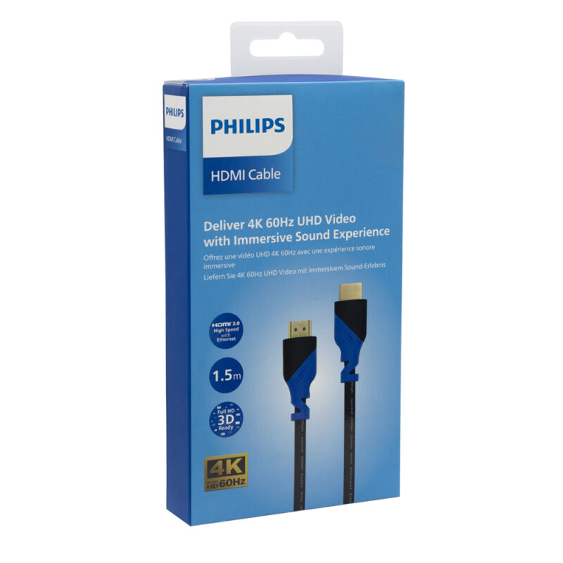 Cable HDMI Philips V2.0 4K 2K 1,5M Negro/azul