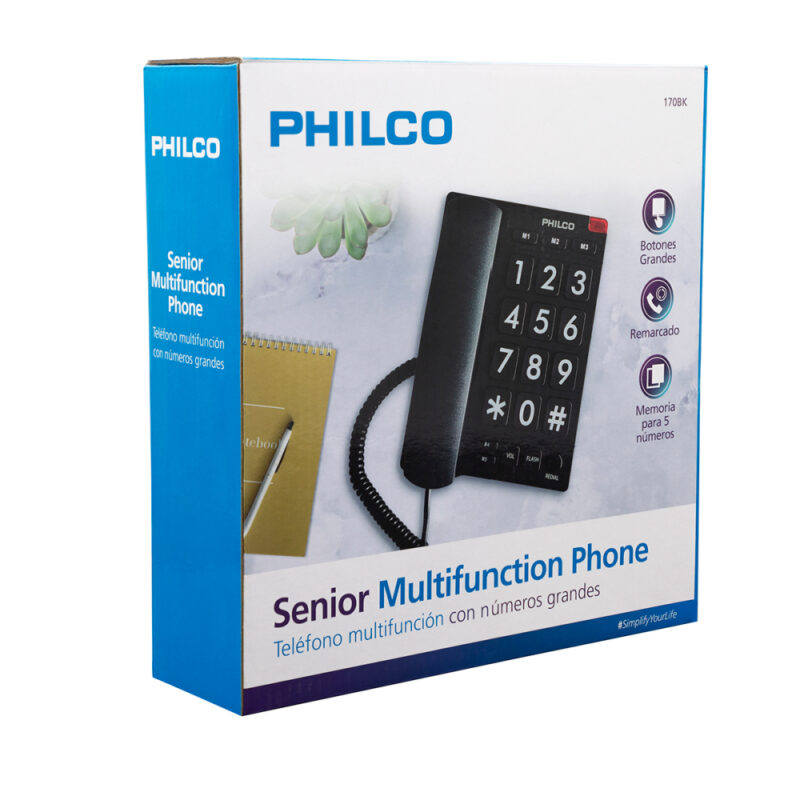 Telefono Philco numeros grandes negro