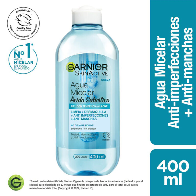 Agua Micelar Garnier rostro anti acne 400ml