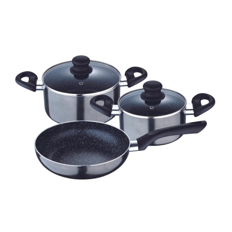 Set Bateria de cocina Bergmer aluminio prensado 5 piezas