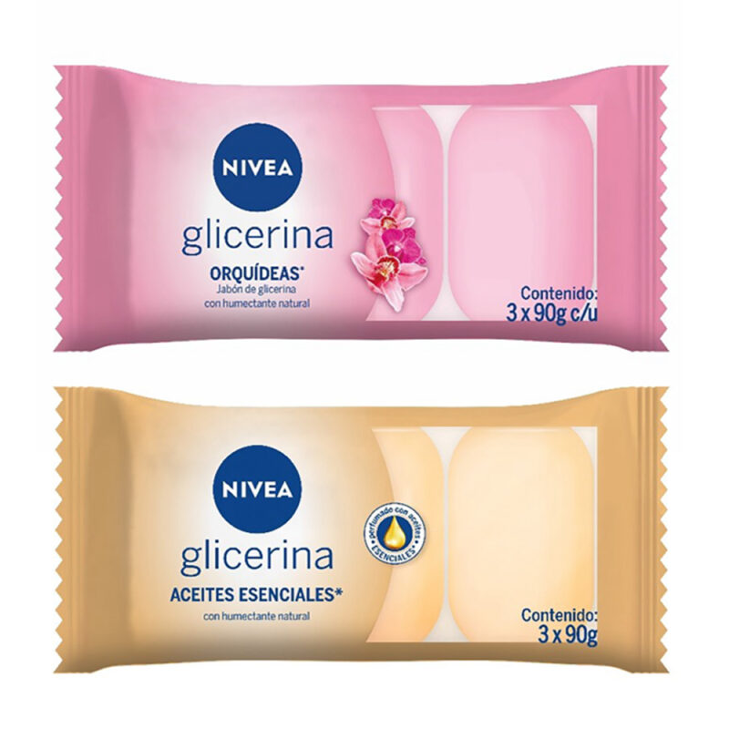 Jabón Nivea glicerina bolsa 3ud x90g
