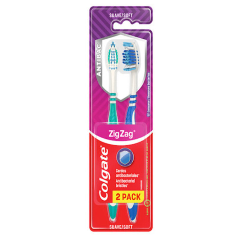 Pack cepillo Colgate ZZ antibac Xtra reach soft x2