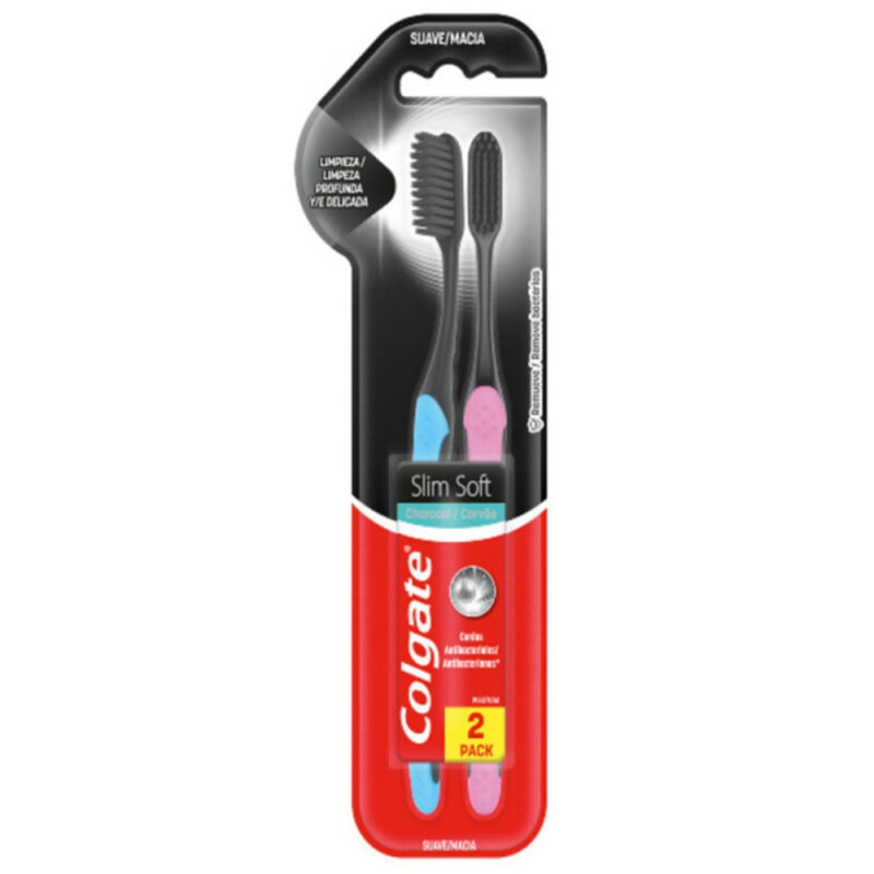 Pack cepillo Colgate slim soft black x2