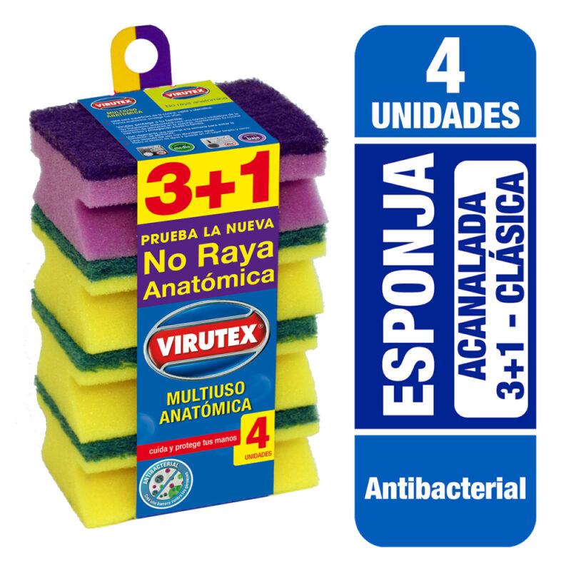 Esponja acanalada Virutex clasica 4ud
