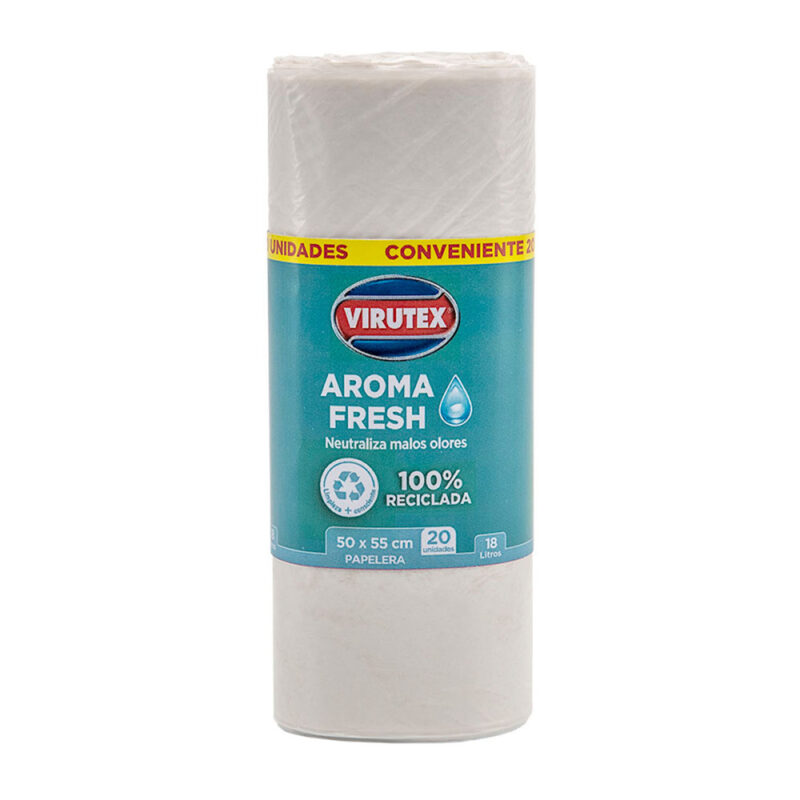 Bolsa basura Virutex blanca 50x55cm clasica rollo x20ud