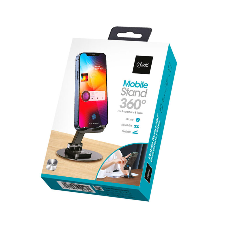 Soporte de celular Mlab metalico rotacion 360 de 4 a 10pulg