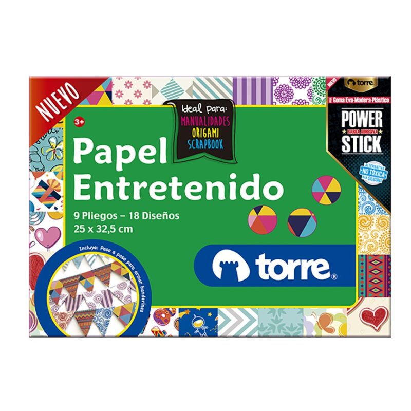 Bolsón papel entretenido Torre 9 hojas x1ud