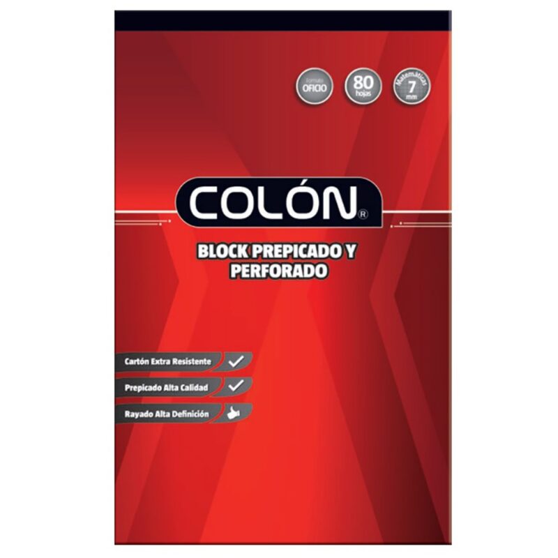 Block Colon oficio prepicado matemática 7mm 80hj x10ud