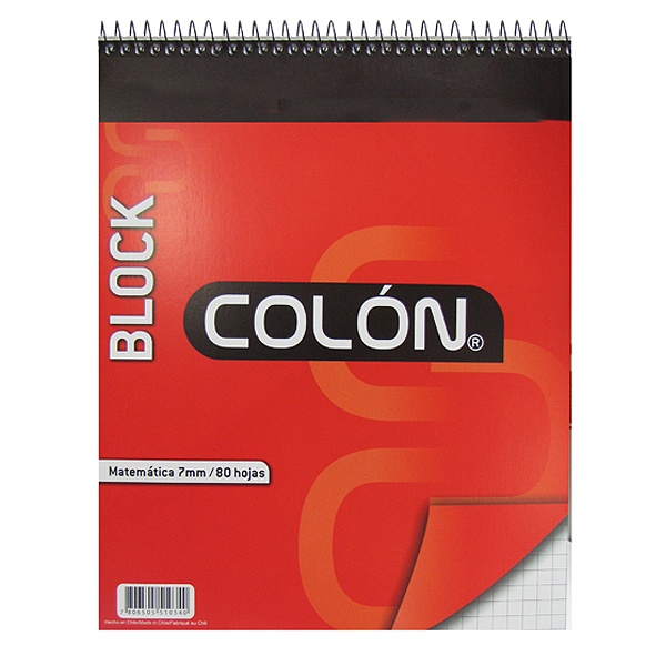Block Colon universitario espiral matemática 7mm 80hj x10ud