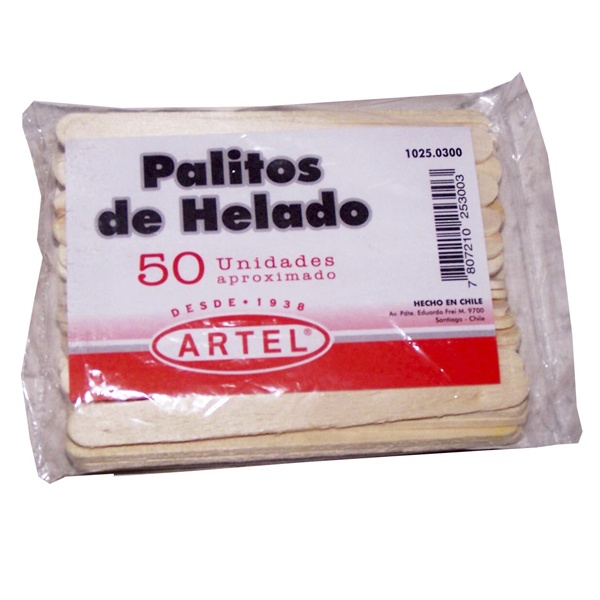Palos de helado Artel color natural x50ud
