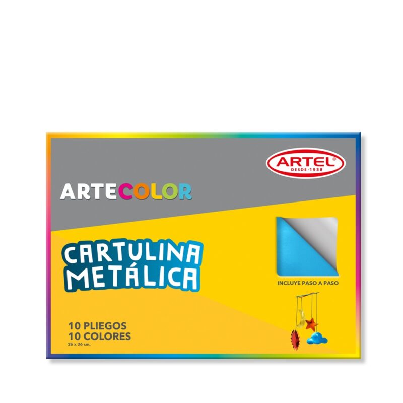 Bolson cartulina metálica Artel 10 pliegos x1ud