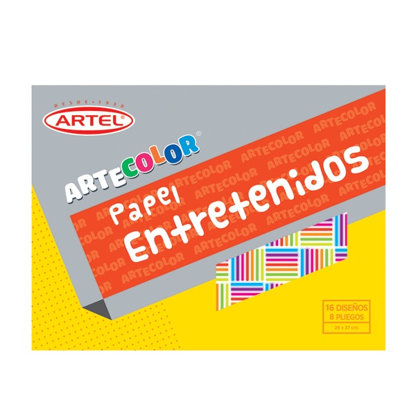 Bolsón Artel Papel entretenido8 pliegos 16 diseños