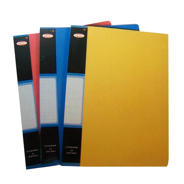 Carpeta Artel carta negra 20 fundas transparentes