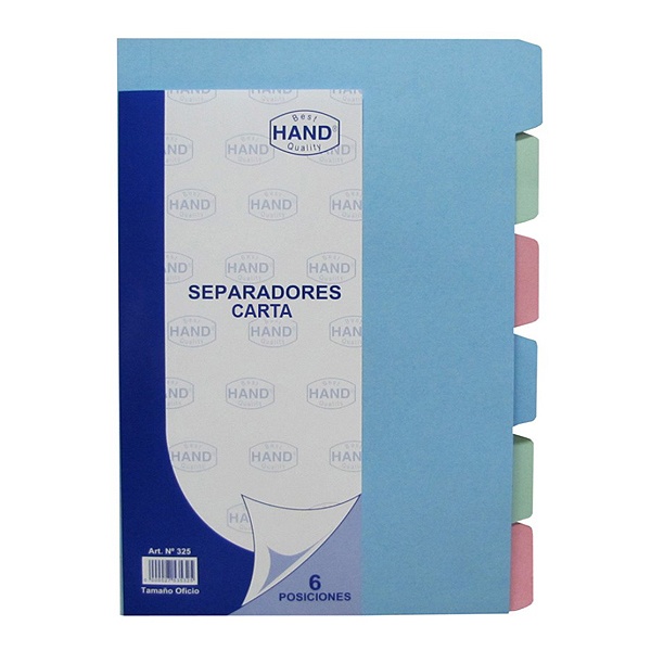 Separador archivadores Hand carta x 6ud