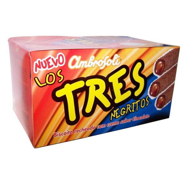 Tres negritos relleno con crema sabor chocolate 24x24g
