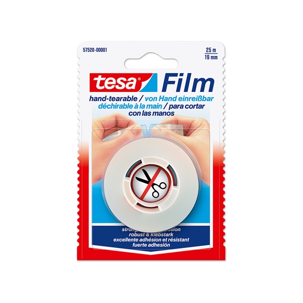 Cinta adhesiva Tesa corte fácil 19mm x25mt x 1ud