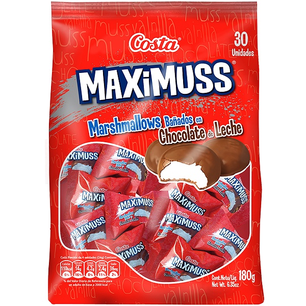 Marshmallow Maximuss bañado Costa 144g