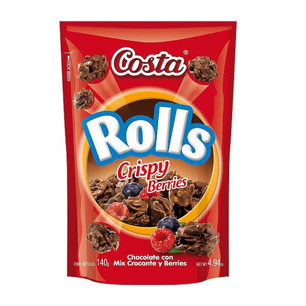 Chocolate Rolls crispy berries Costa x120g