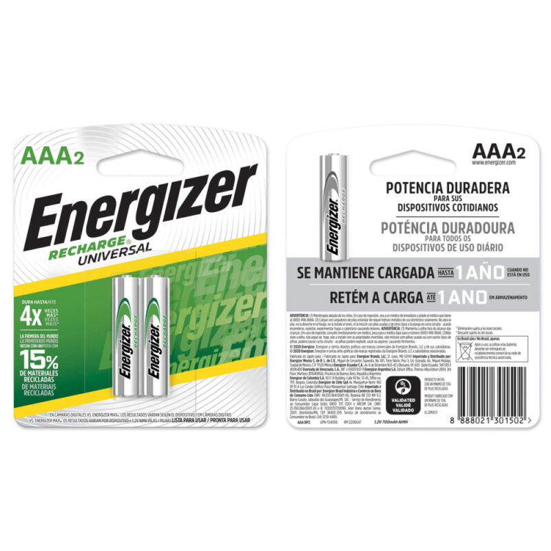 Pila recargable Energizer blíster AAAx2 700 mah