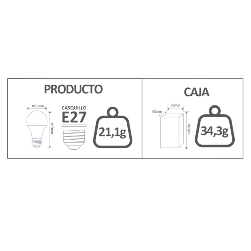 Ampolleta + Economica 7W fria A60 Logic