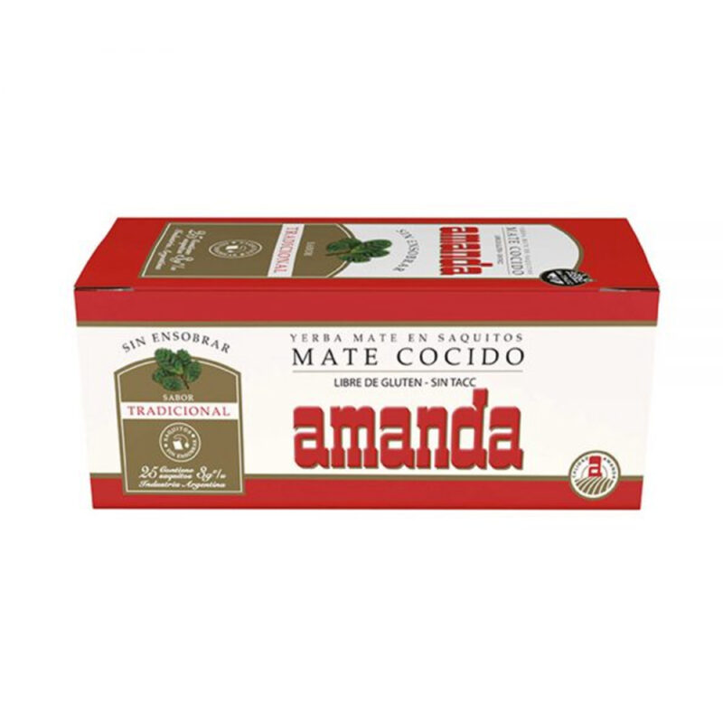 Yerba Mate Amanda Sabor Tradicional 25 Saquitos De 3Gr