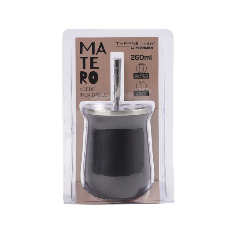 Matero con bombilla acero inoxidable Granite