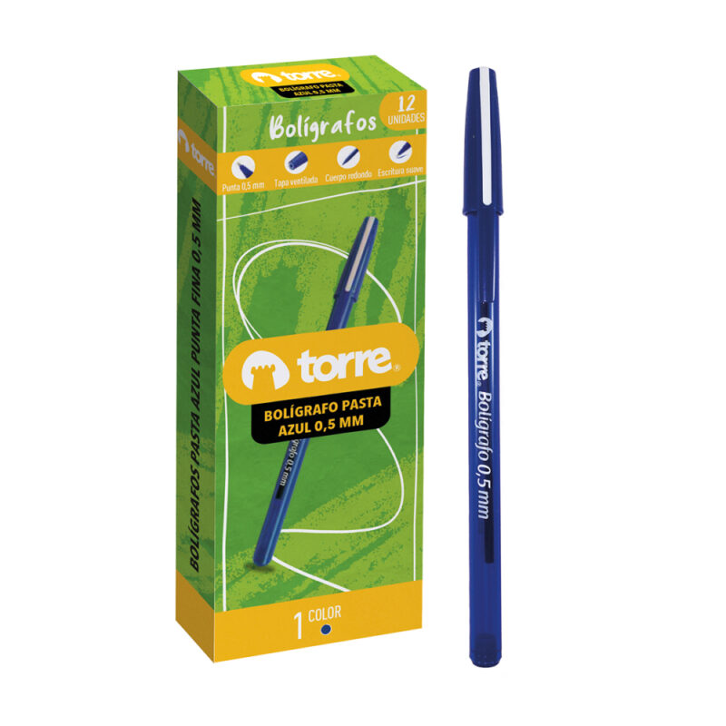 Boligrafo punta fina 0,5mm torre DP x12ud