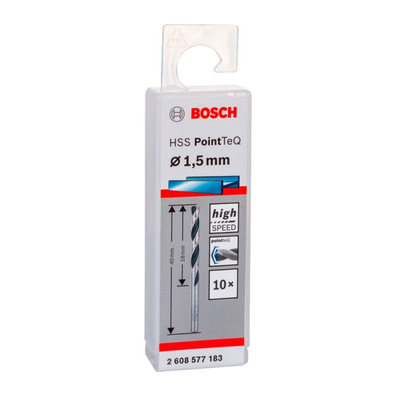 Broca metal Bosch HSS-PointTeQ 1,5mm x 10 unidades