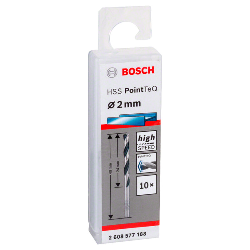 Broca metal Bosch HSS-PointTeQ 2,0mm x 10 unidades