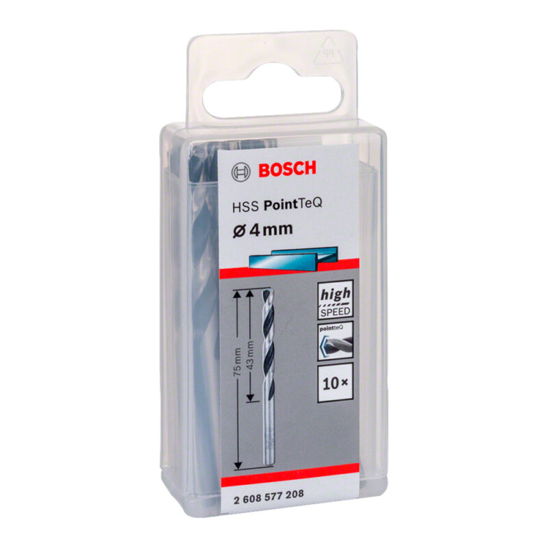 Broca metal Bosch HSS-PointTeQ 4.0mm x 10 unidades