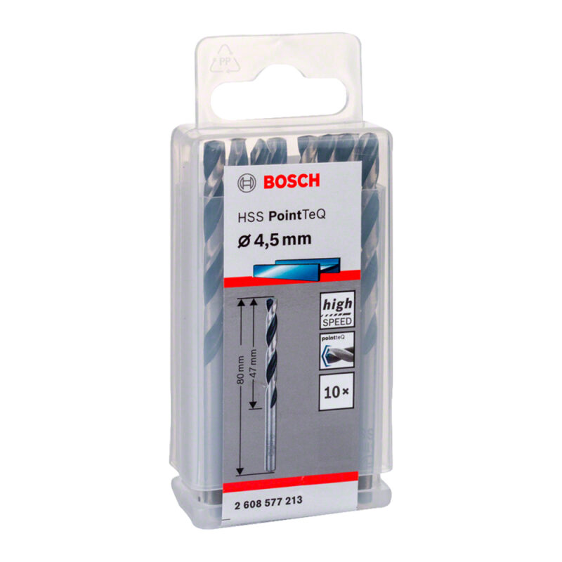 Broca metal Bosch HSS-PointTeQ 4,5mm x 10 unidades