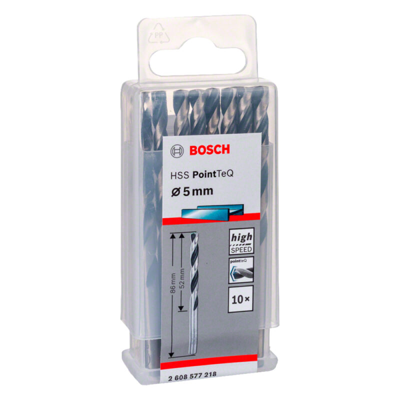 Broca metal Bosch HSS-PointTeQ 5,0mm x 10 unidades