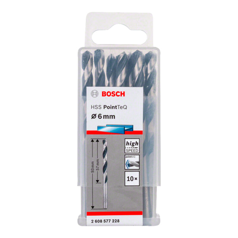 Broca metal Bosch HSS-PointTeQ 6,0mm x 10 unidades