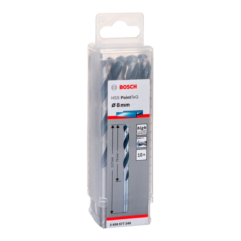 Broca metal Bosch HSS-PointTeQ 8,0mm x 10 unidades