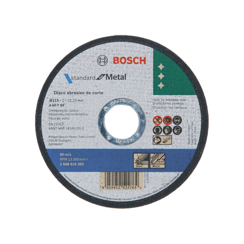 Disco de corte para metal Bosch 115x1,0mm centro recto