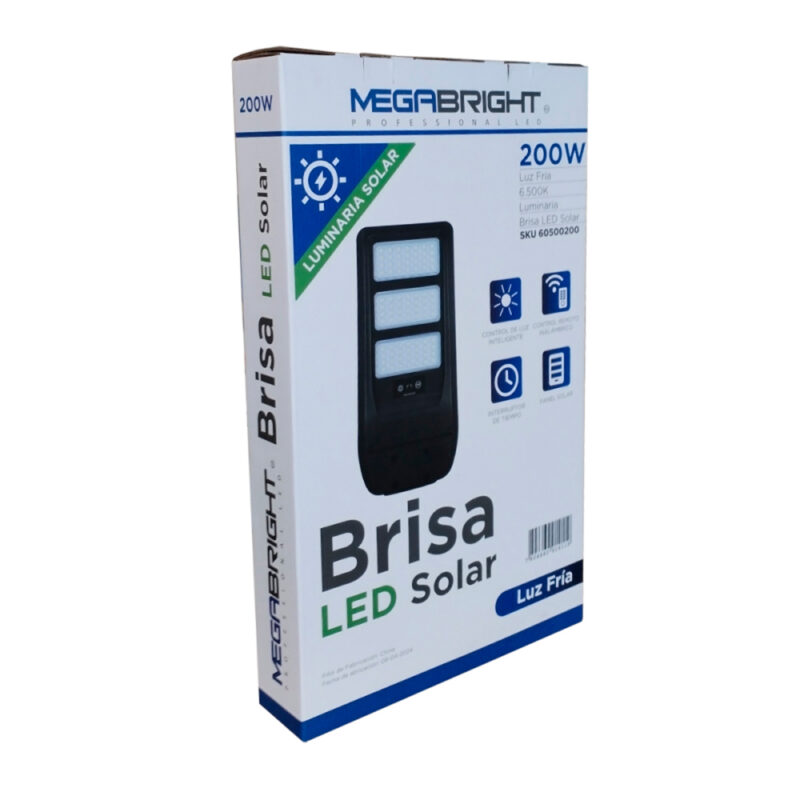 Luminaria tipo peatonal 200W MEgabright solar