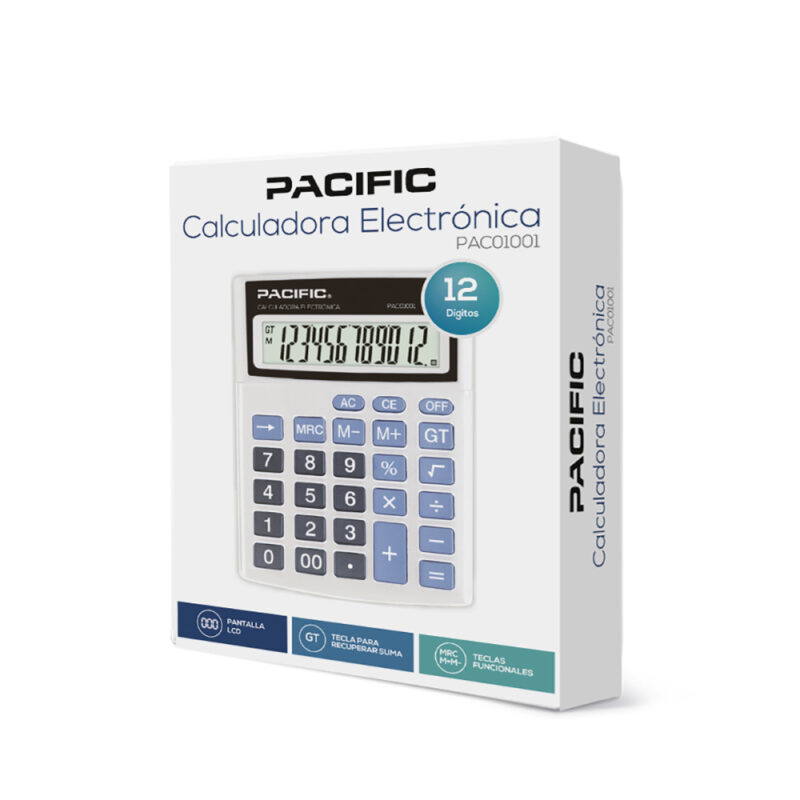 Calculadora Electronica 12 Digitos Pacific Color