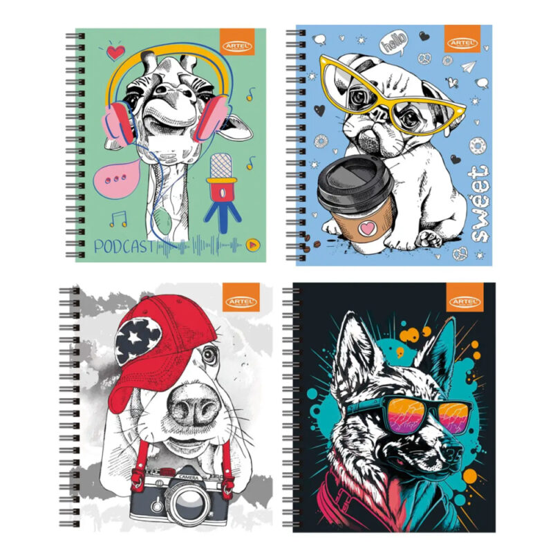 Cuaderno Artel animales Divertidos 100hj matemát. 7mm x10ud